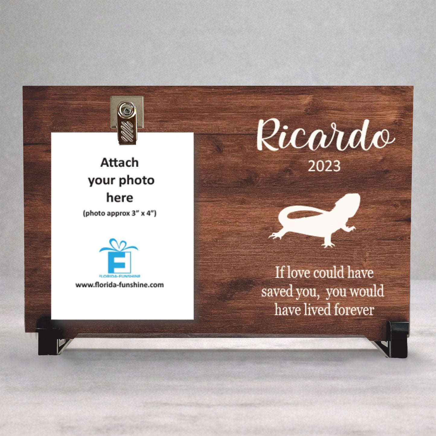Bearded Dragon Memorial Frame - Personalized Pet Sympathy Gift & Indoor Display