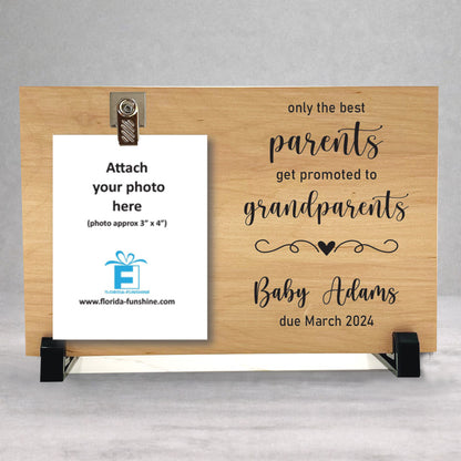 Pregnancy Reveal Gift - Personalized Baby Sonogram Frame | New Grandparents Keepsake