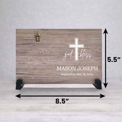 Personalized Baptism Gift - Custom Wood Frame Keepsake Present