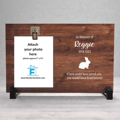 Rabbit Memorial Frame - Personalized Pet Memorial Keepsake Wood Plaque