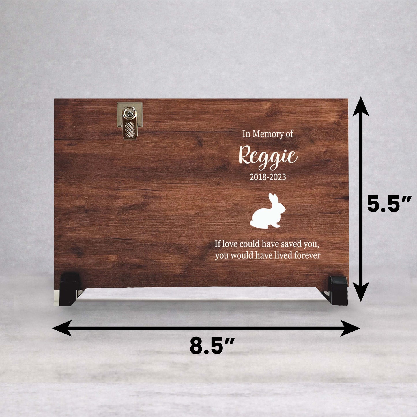 Rabbit Memorial Frame - Personalized Pet Memorial Keepsake Wood Plaque