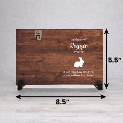 Rabbit Memorial Frame - Personalized Pet Memorial Keepsake Wood Plaque