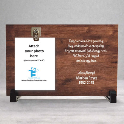 Memorial Photo Frame - Personalized Wood Memorial Frame | Bereavement Gift Ideas