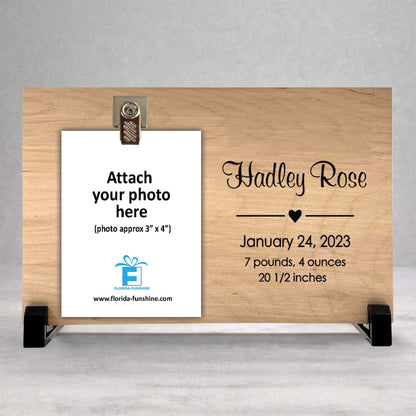 Personalized Baby Picture Frame - Custom Birth Announcement | Newborn Photo Gift