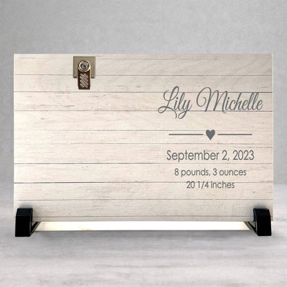 Personalized Baby Frame - Custom Wood Picture Frame | New Baby Gift