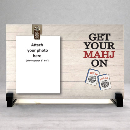 Mahjong Picture Frame - Custom Wood Clip Photo Holder | Wood Frame Gift