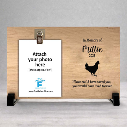 Chicken Memorial Frame - Personalized Wood Pet Memorial Frame Gift