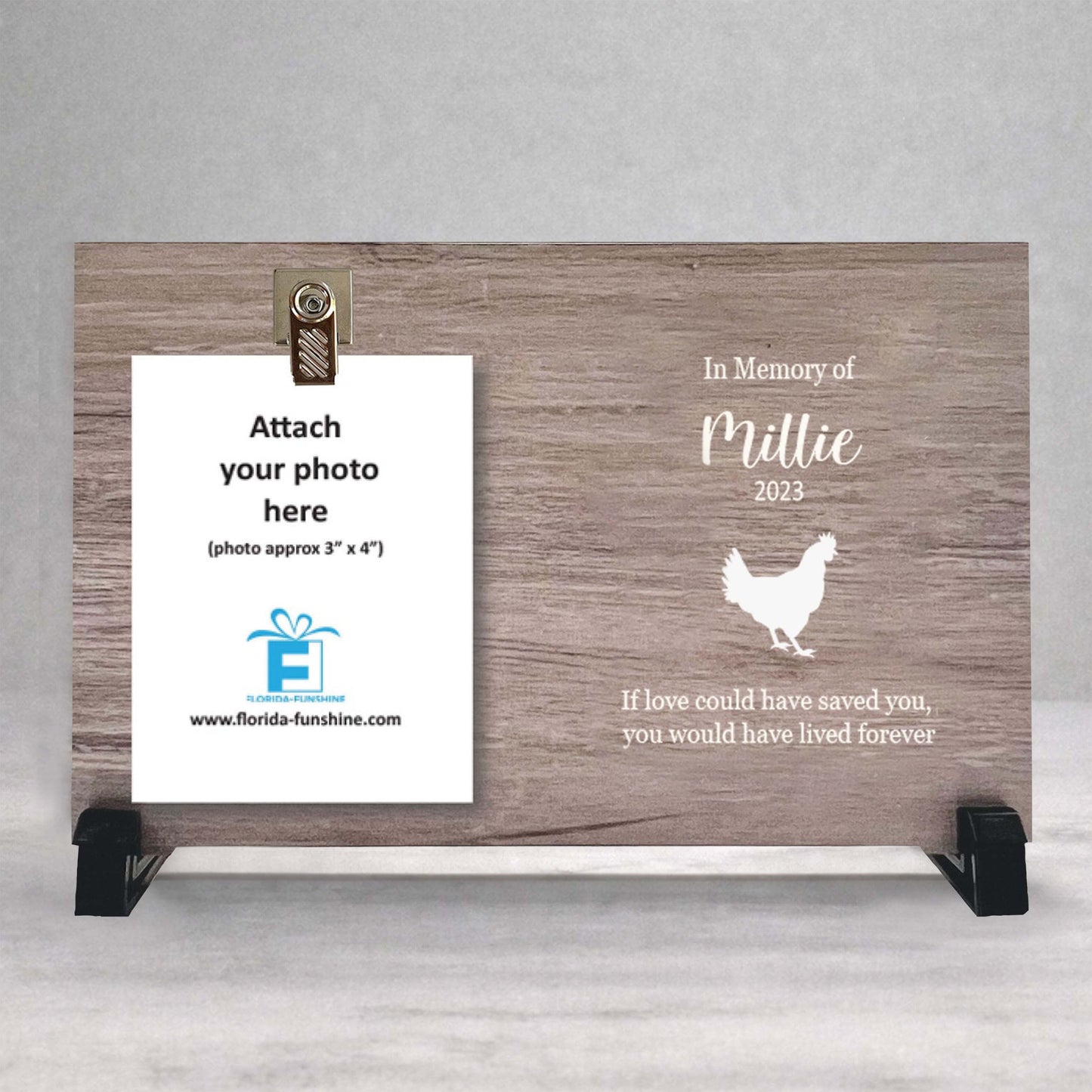 Chicken Memorial Frame - Personalized Wood Pet Memorial Frame Gift