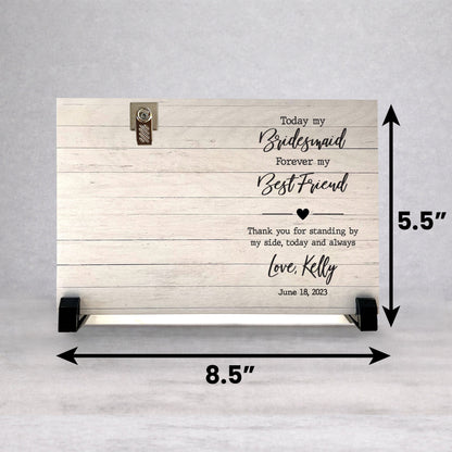 Personalized Bridesmaid Gift - Custom Bridesmaid Frame | Wooden Photo Frame