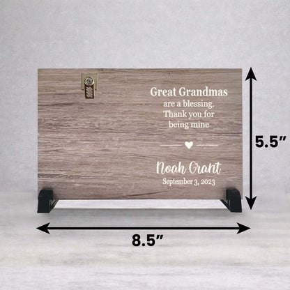 Personalized Great Grandma Frame - Custom Wood Picture Frame Gift