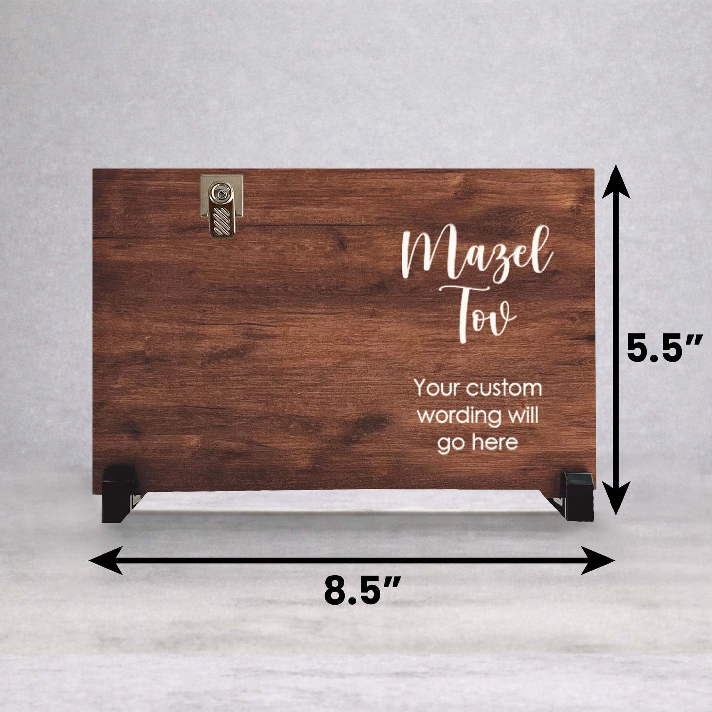 Personalized Mazel Tov Frame – Custom Wood Frame With Wood Base