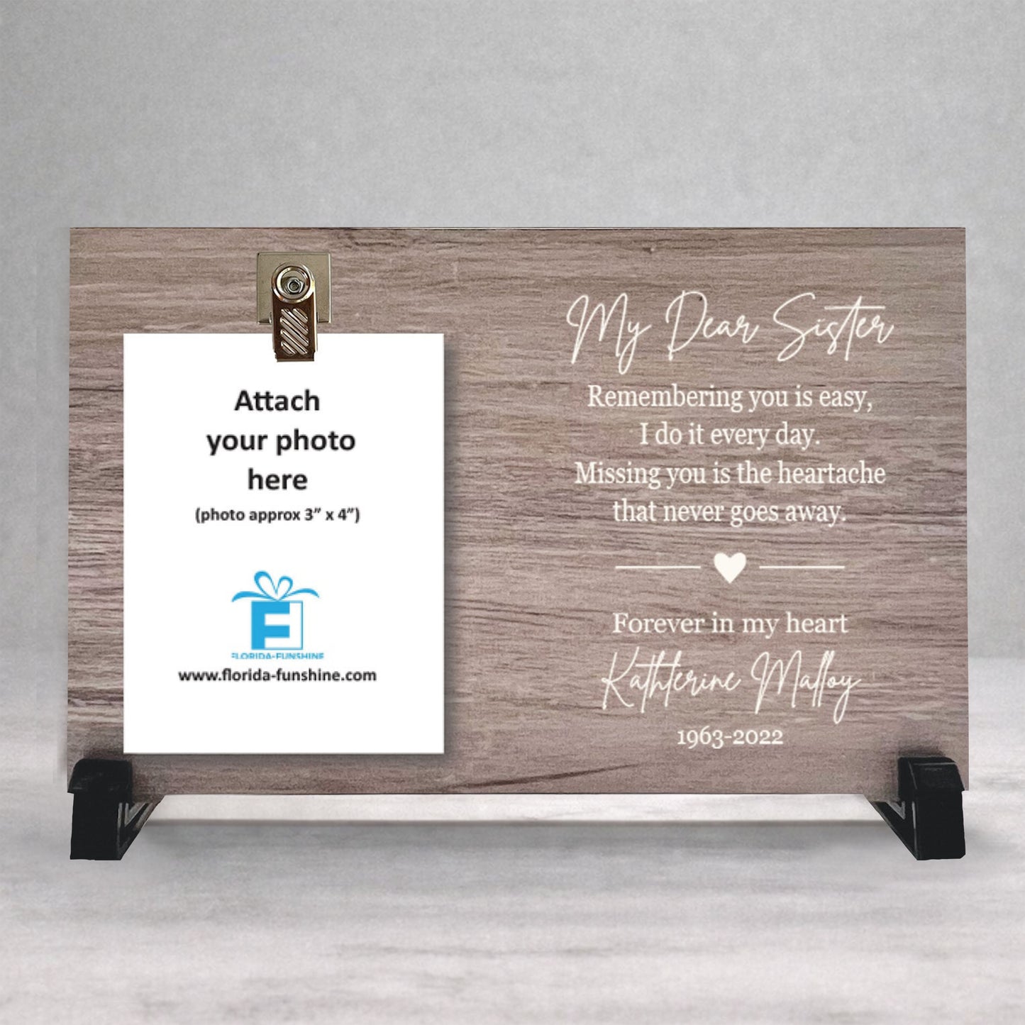 Sister Memorial Frame - Personalized Wood Memorial Plaque | Bereavement Gift Idea