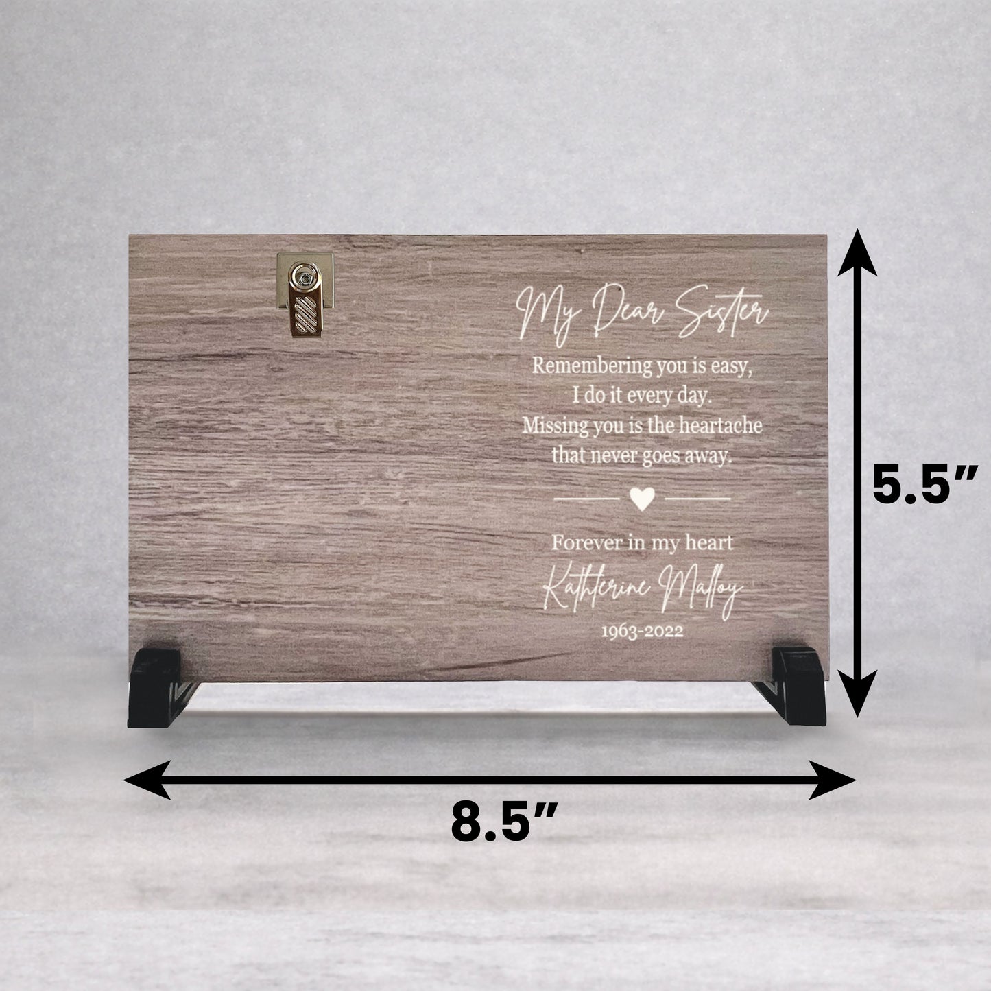 Sister Memorial Frame - Personalized Wood Memorial Plaque | Bereavement Gift Idea