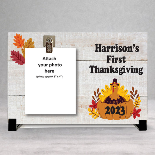 First Thanksgiving Frame - Personalized Picture Frame | Custom Wood Baby Keepsake