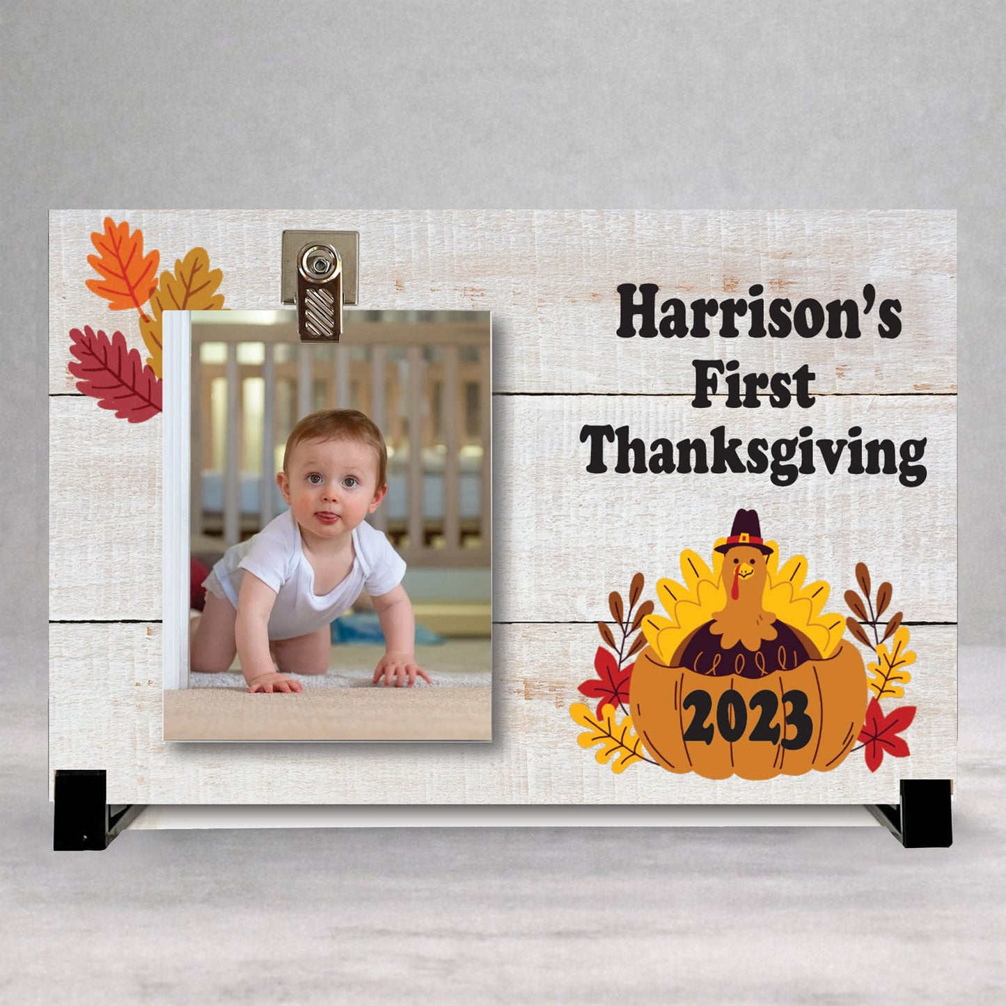 First Thanksgiving Frame - Personalized Picture Frame | Custom Wood Baby Keepsake
