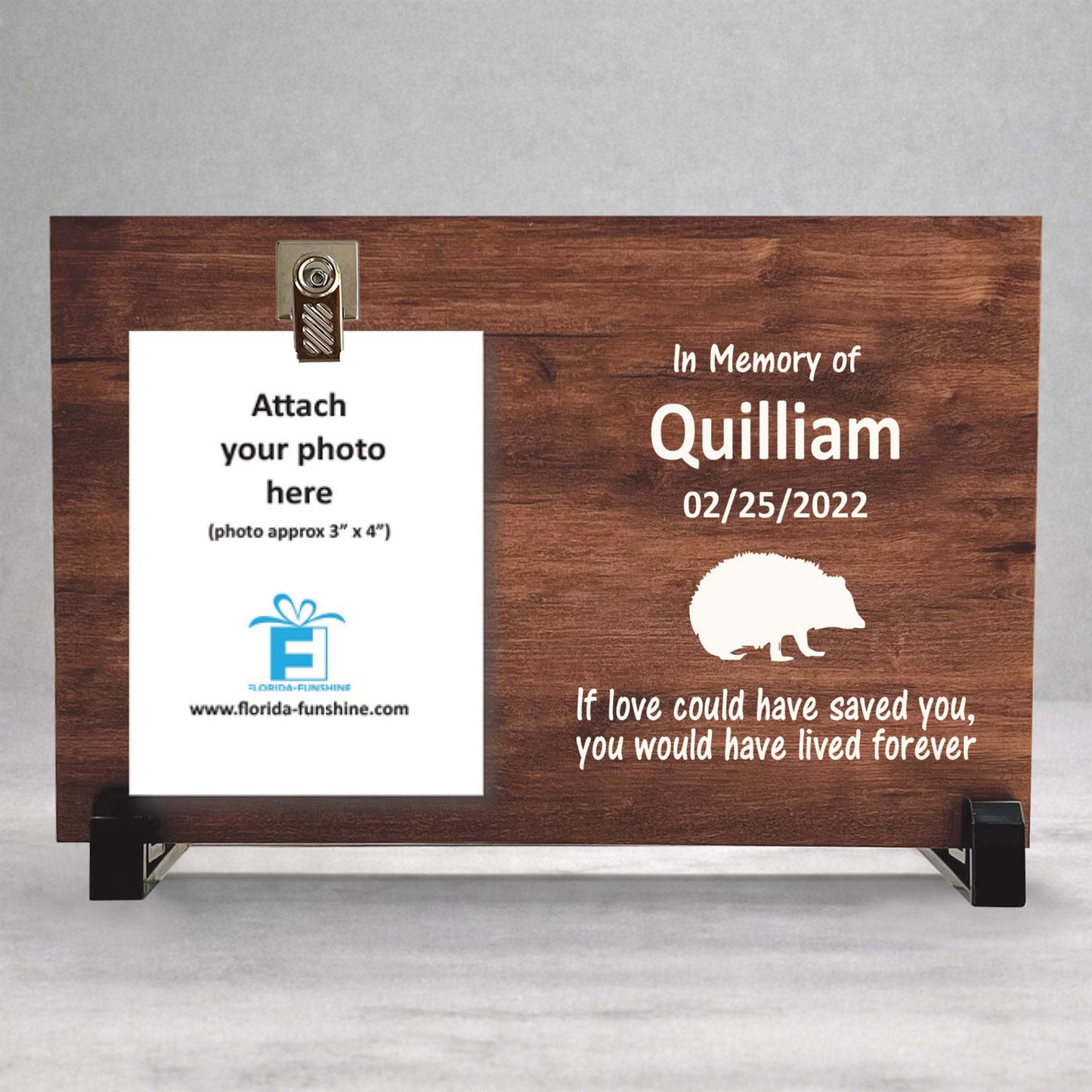 Hedgehog Memorial Frame - Personalized Pet Memorial Photo Gift