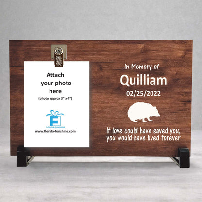 Hedgehog Memorial Frame - Personalized Pet Memorial Photo Gift