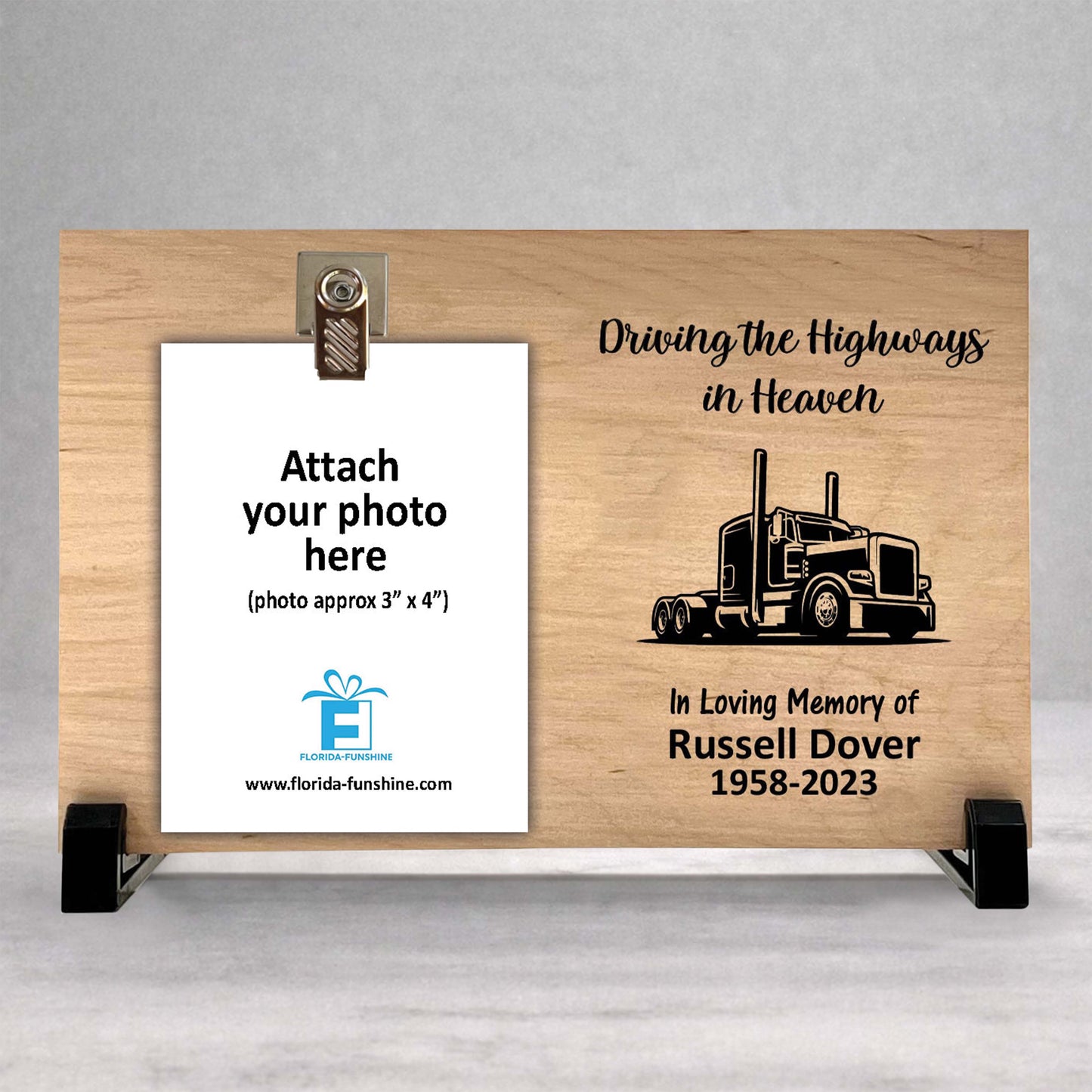 Truck Driver Memorial Gift - Personalized Memorial Frame With Custom Photo Display