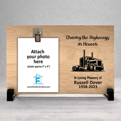 Truck Driver Memorial Gift - Personalized Memorial Frame With Custom Photo Display