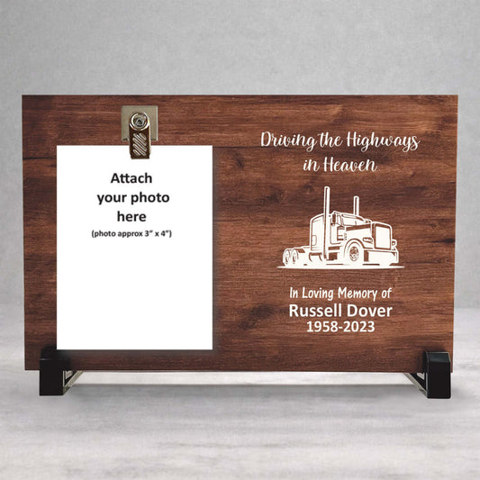 Truck Driver Memorial Gift - Personalized Memorial Frame With Custom Photo Display
