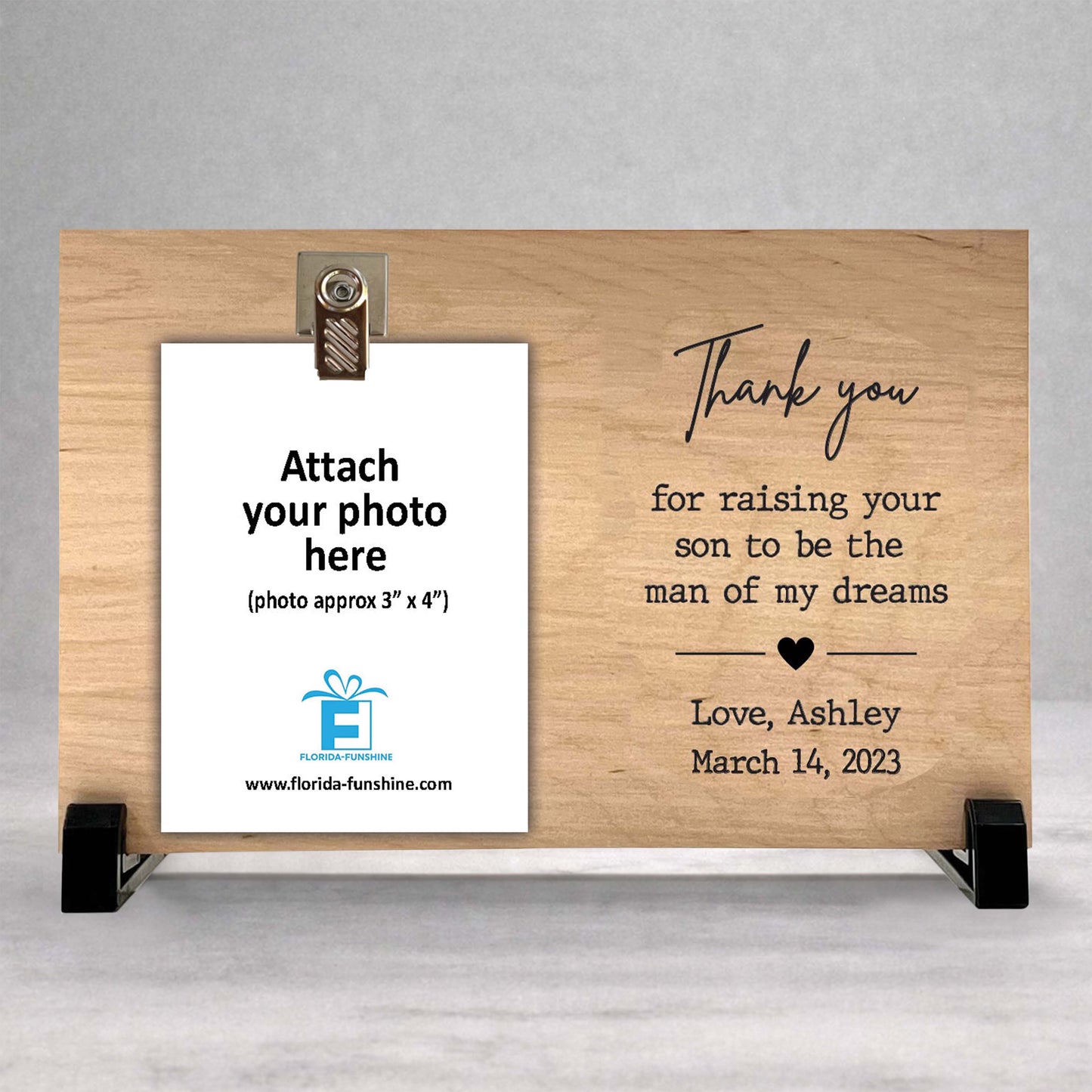 Mother of the Groom Frame - Personalized Wood Photo Frame Wedding Thank You Gift