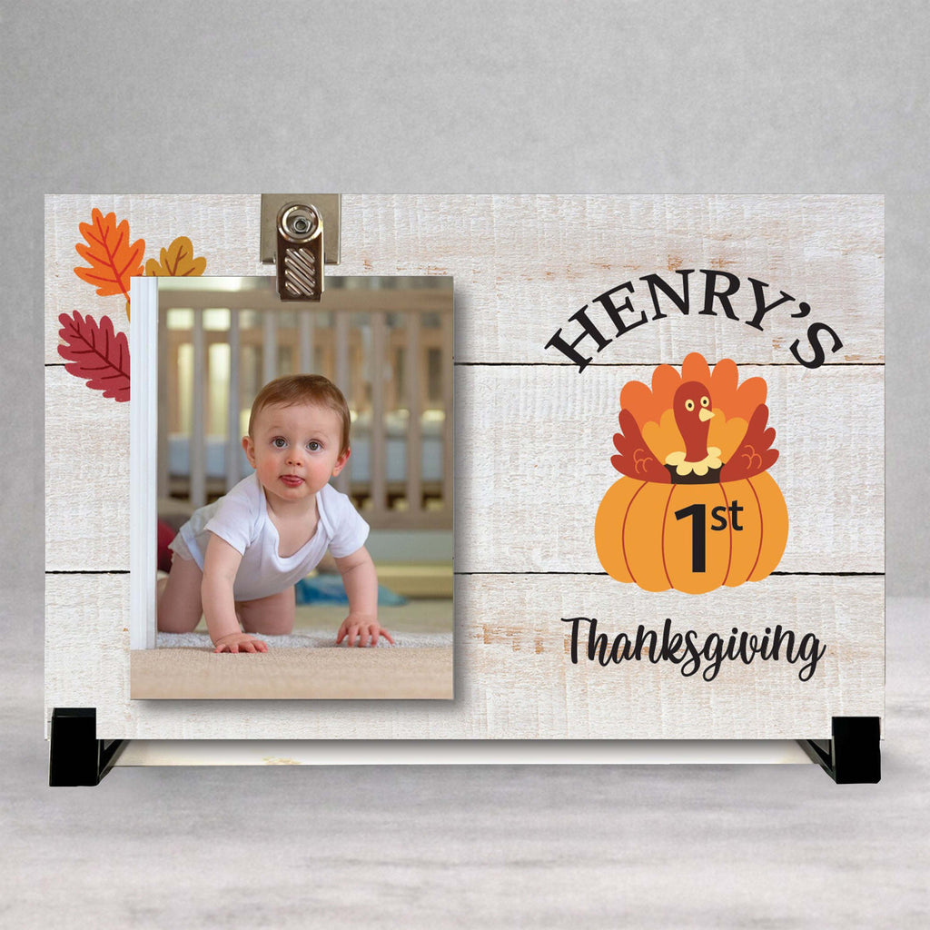 First Thanksgiving Frame - Personalized Picture Frame | Custom Wood Gift
