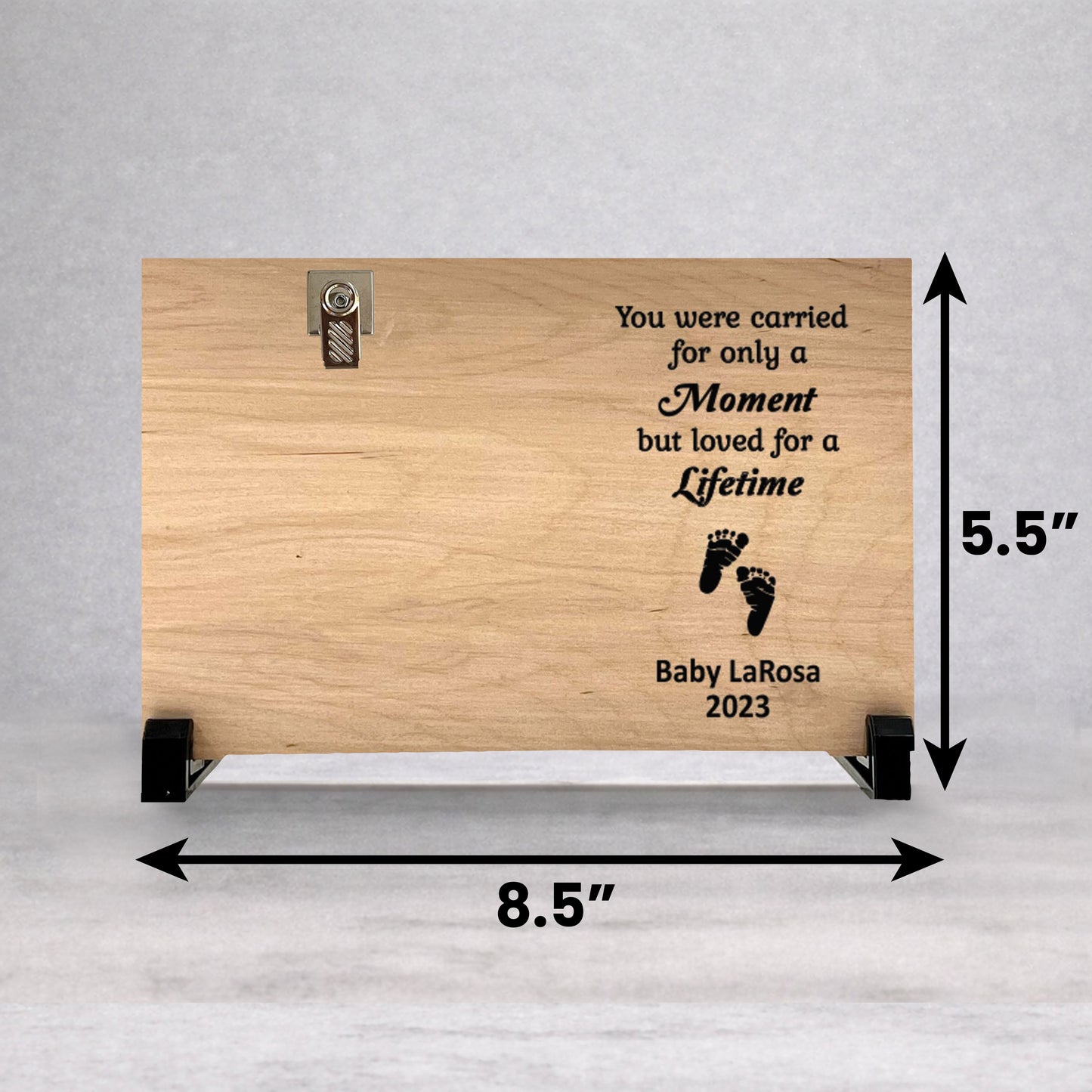 Baby Memorial Frame – Personalized Wood Photo Clip Frame – Loss Of Baby Gift