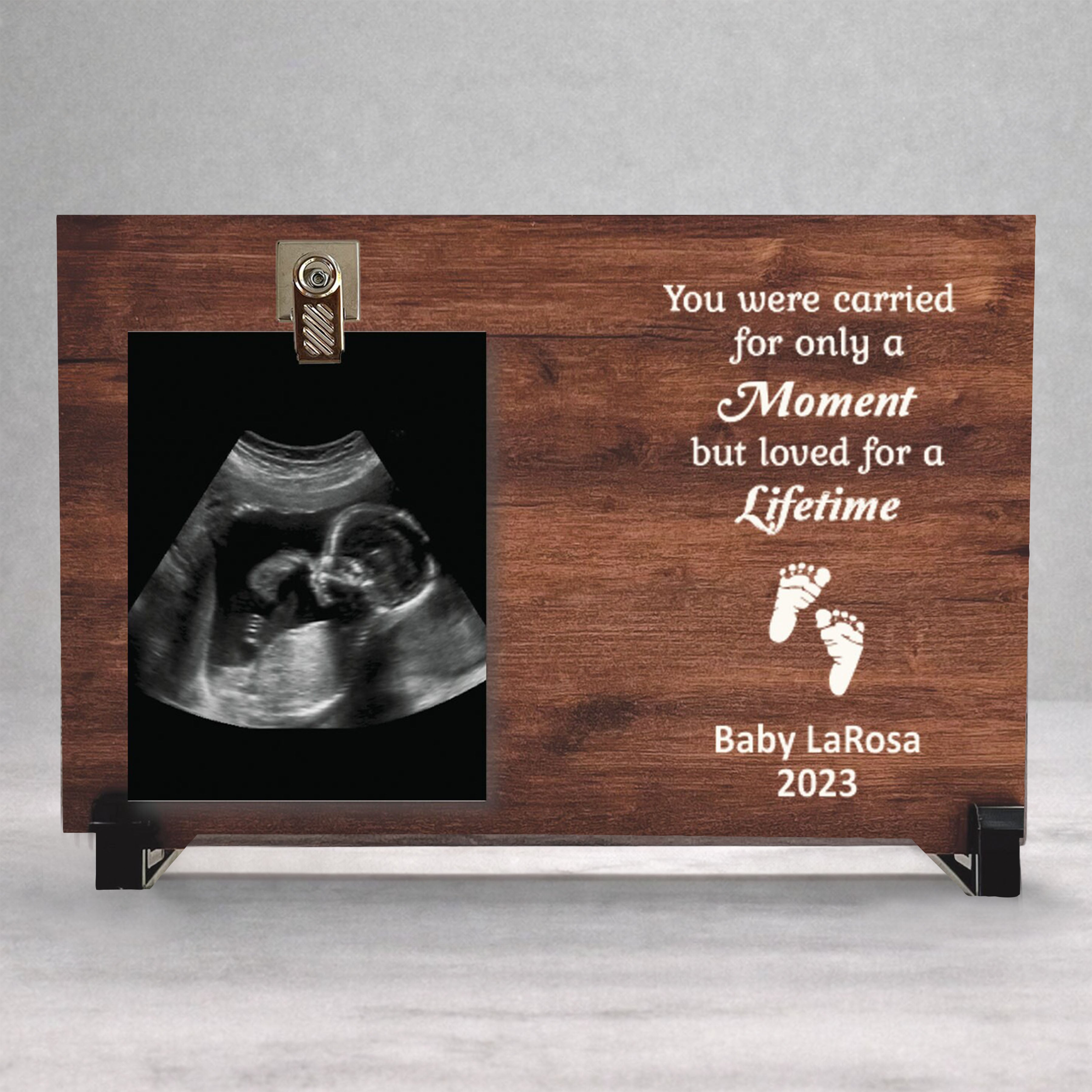 Baby Memorial Frame – Personalized Birch Wood Photo Clip Frame – Loss ...