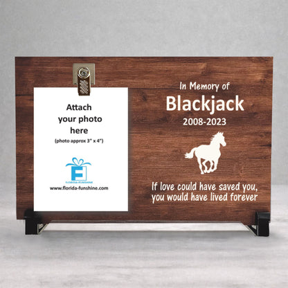 Horse Memorial Frame - Personalized Wooden Photo Keepsake | Sympathy Gift For Horse Loss