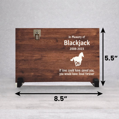 Horse Memorial Frame - Personalized Wooden Photo Keepsake | Sympathy Gift For Horse Loss