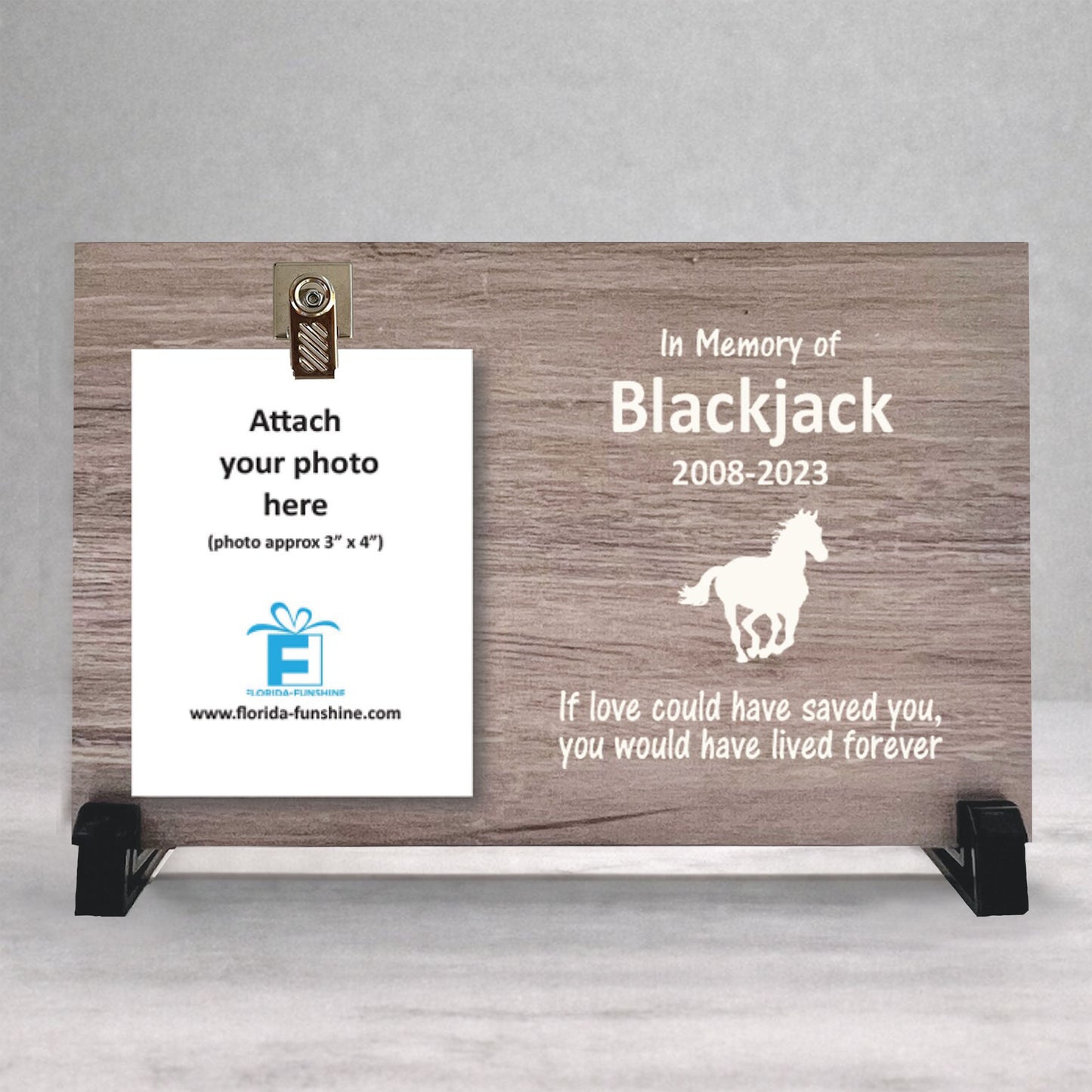 Horse Memorial Frame - Personalized Wooden Photo Keepsake | Sympathy Gift For Horse Loss