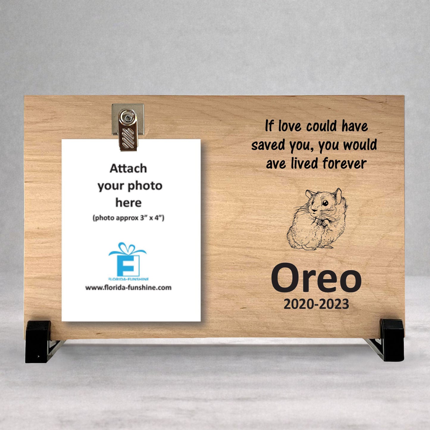 Hamster Memorial Frame - Personalized Pet Photo Frame