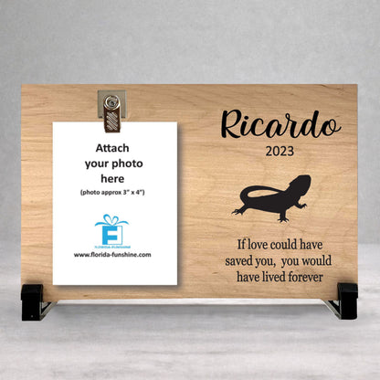 Bearded Dragon Memorial Frame - Personalized Pet Sympathy Gift & Indoor Display