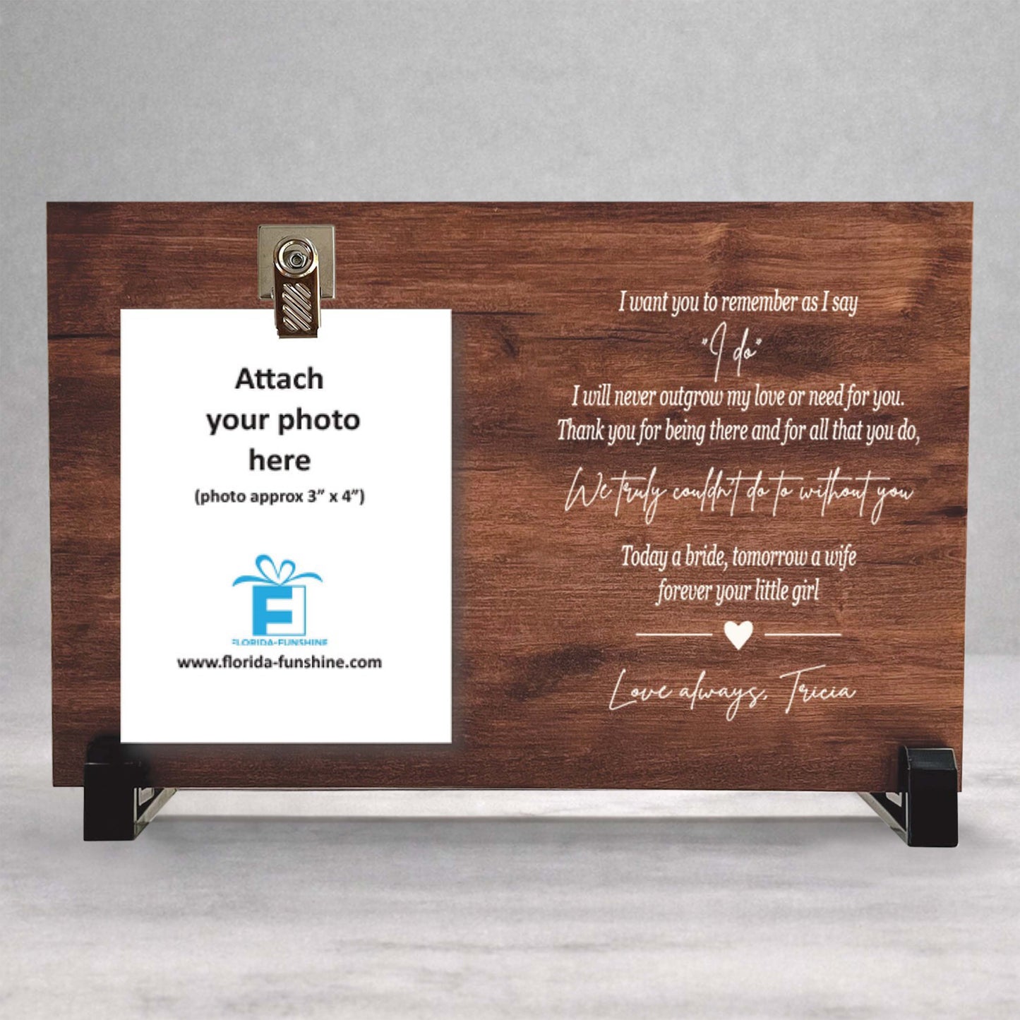 Mother of the Bride Frame – Personalized Custom Wood Photo Frame Wedding Gift