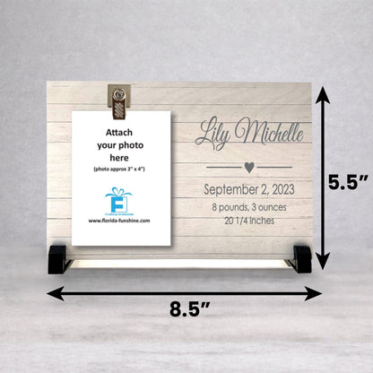 Personalized Baby Frame - Custom Wood Picture Frame | New Baby Gift