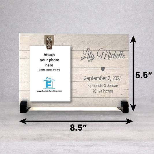 Personalized Baby Frame - Custom Wood Picture Frame | New Baby Gift