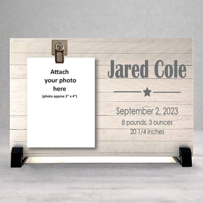 Personalized Baby Frame | Nursery Photo Frame & Custom Wood Baby Boy Keepsake