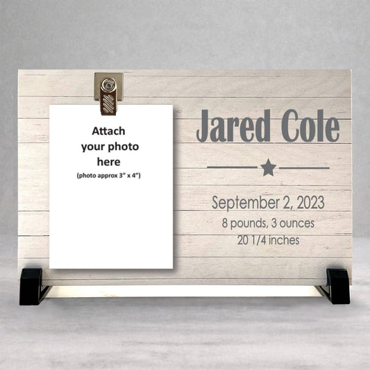 Personalized Baby Frame | Nursery Photo Frame & Custom Wood Baby Boy Keepsake