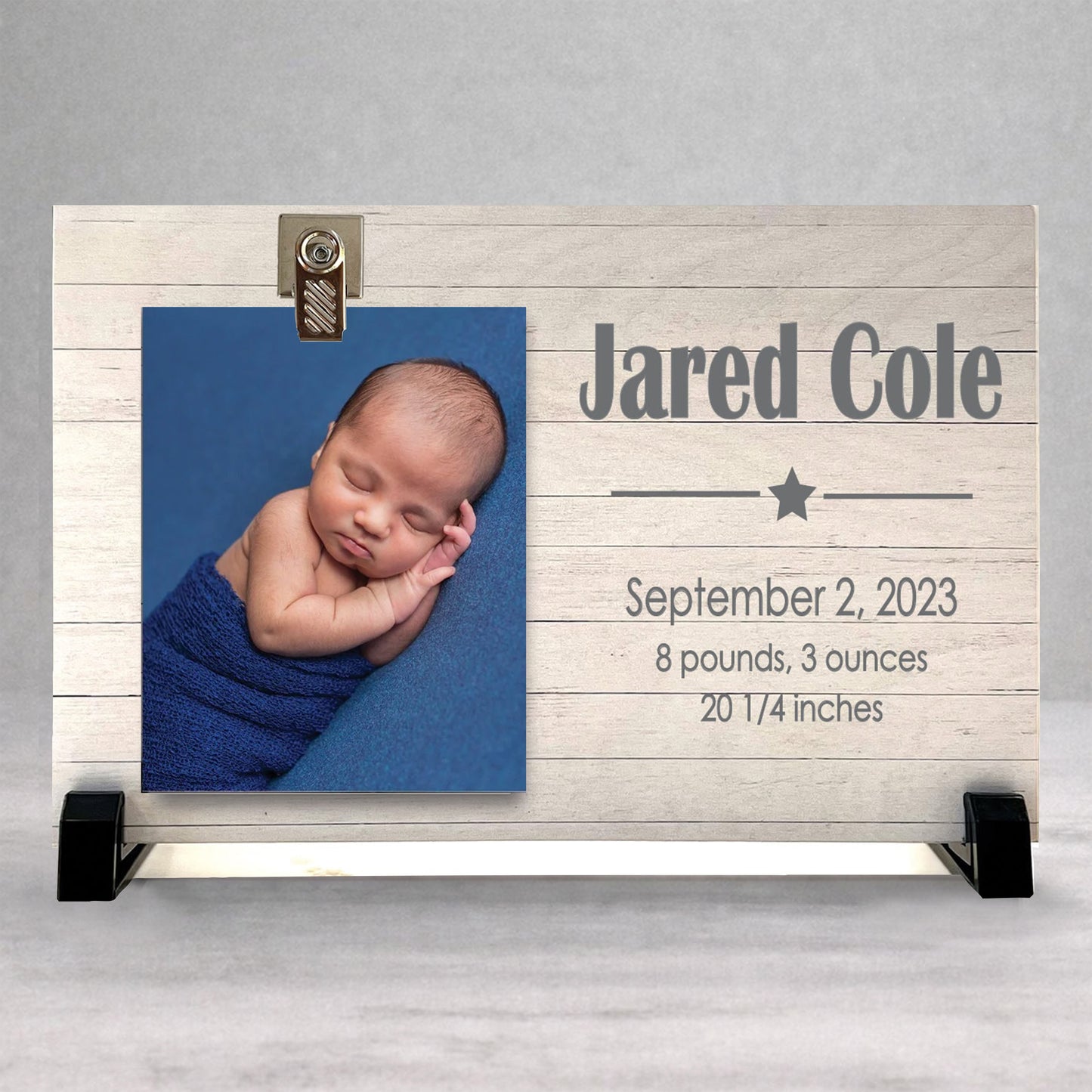 Personalized Baby Frame | Nursery Photo Frame & Custom Wood Baby Boy Keepsake
