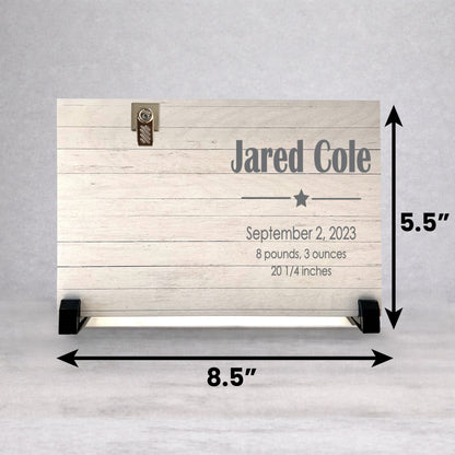 Personalized Baby Frame | Nursery Photo Frame & Custom Wood Baby Boy Keepsake