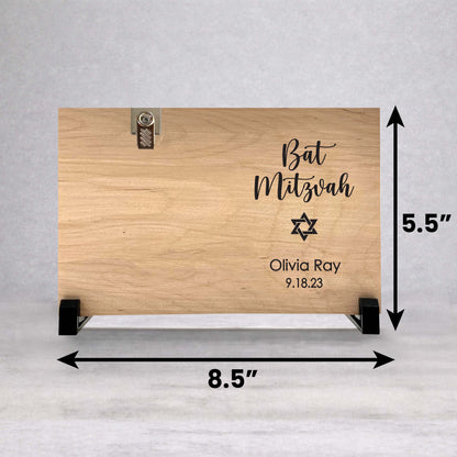 Bat Mitzvah Frame – Personalized Custom Wood Photo Frame for Girls