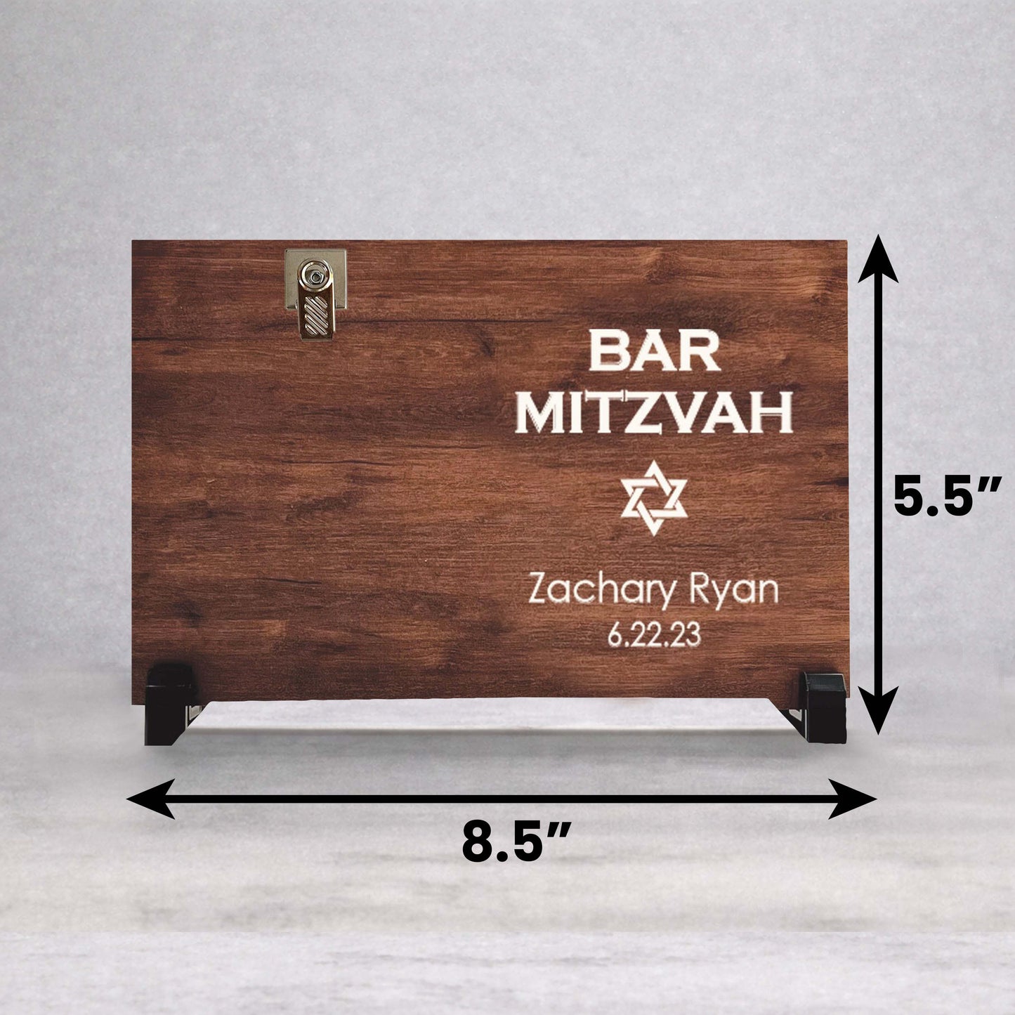 Personalized Bar Mitzvah Wood Picture Frame – Custom Jewish Gift, Bar Mitzvah Photo Keepsake