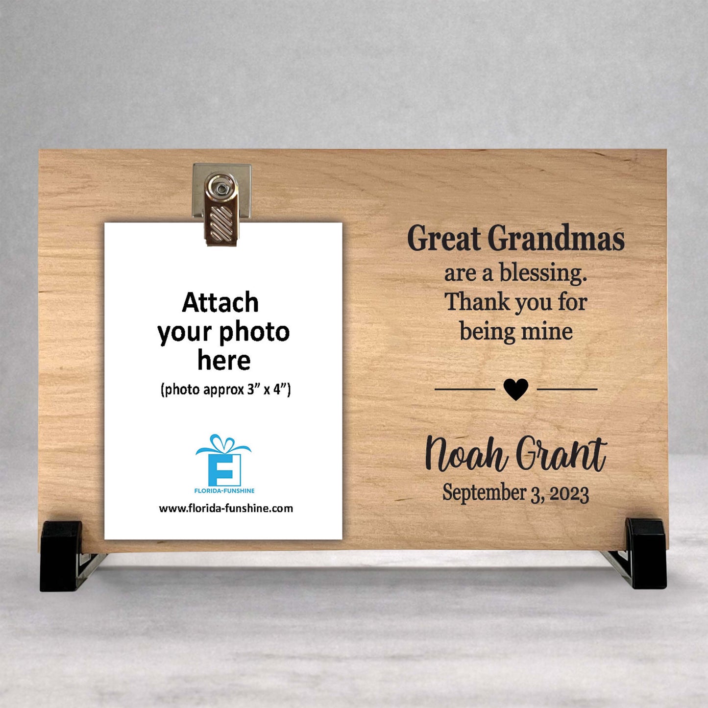Personalized Great Grandma Frame - Custom Wood Picture Frame Gift