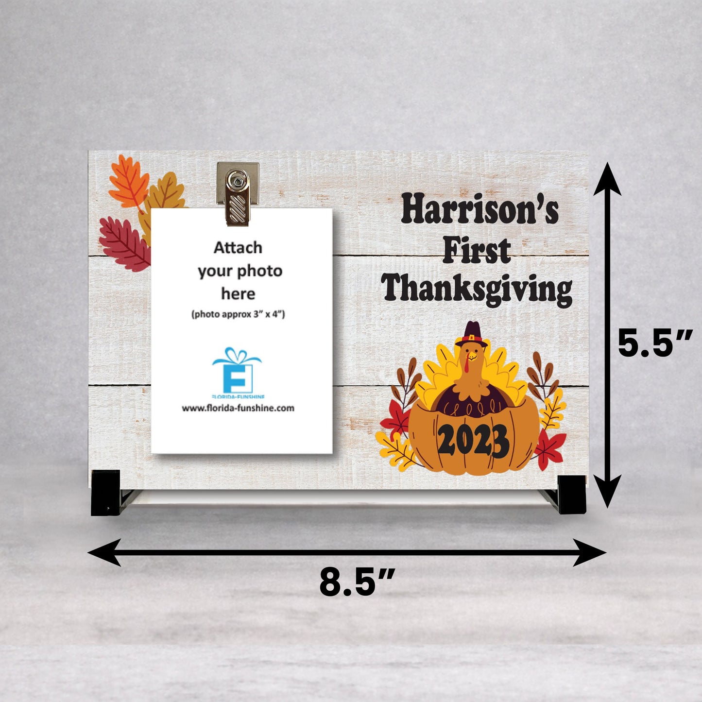 First Thanksgiving Frame - Personalized Picture Frame | Custom Wood Baby Keepsake