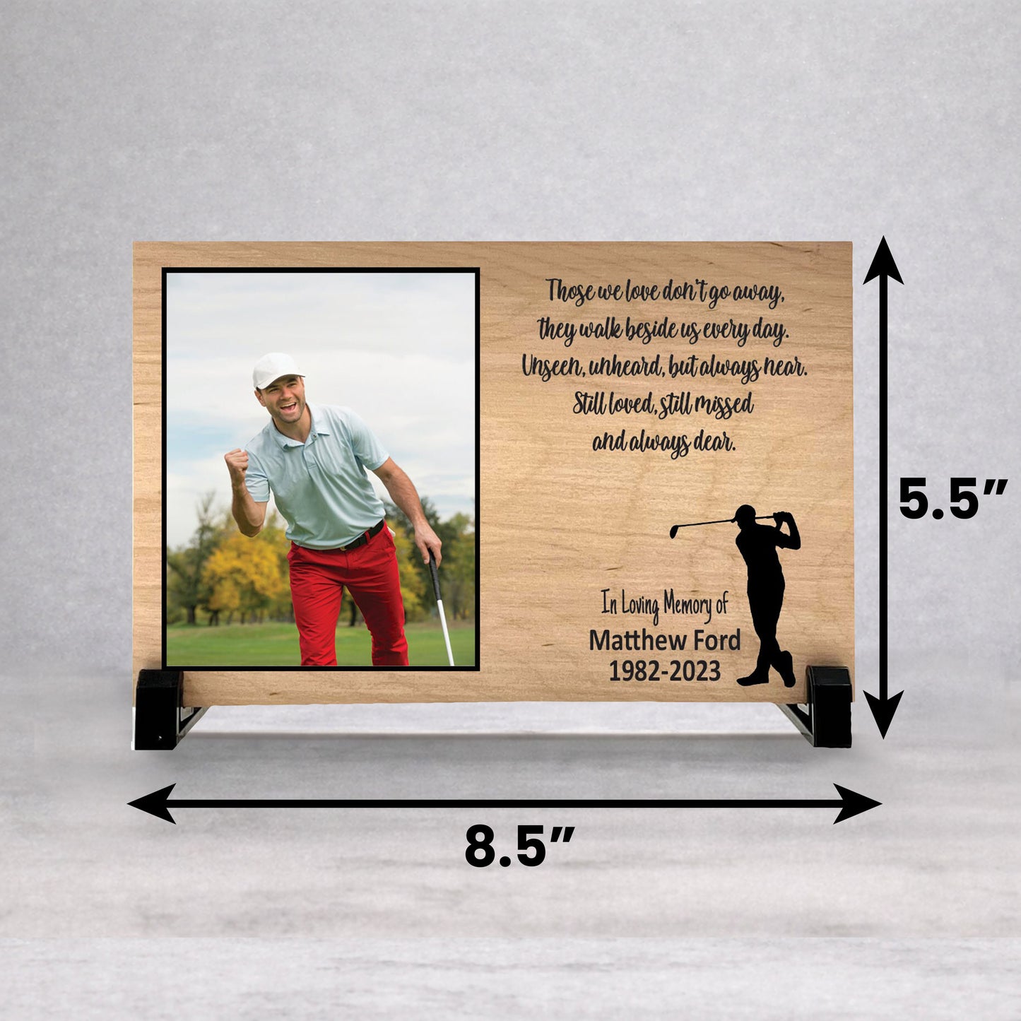 Golfer Memorial Plaque – Custom Golf Memorial Gift With Photo Tribute