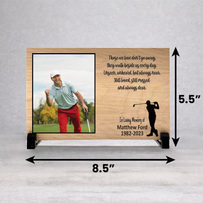 Golfer Memorial Plaque – Custom Golf Memorial Gift With Photo Tribute