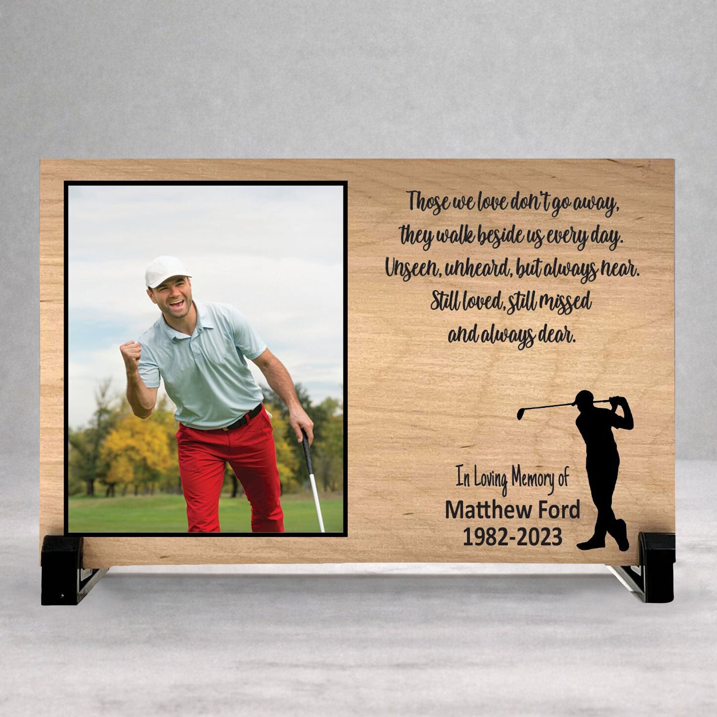 Golfer Memorial Plaque – Custom Golf Memorial Gift With Photo Tribute