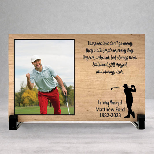 Golfer Memorial Plaque – Custom Golf Memorial Gift With Photo Tribute