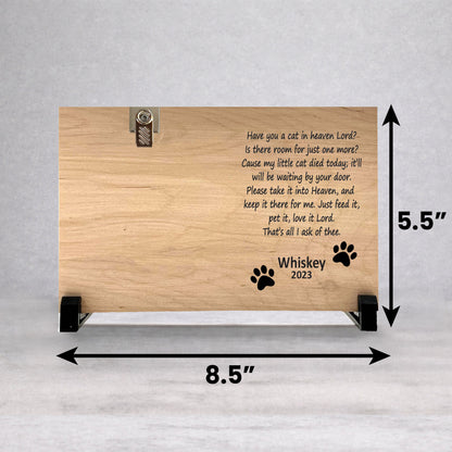 Cat Memorial Frame - Personalized Pet Remembrance Wooden Photo Keepsake