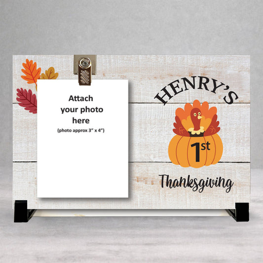 First Thanksgiving Frame - Personalized Picture Frame | Custom Wood Gift